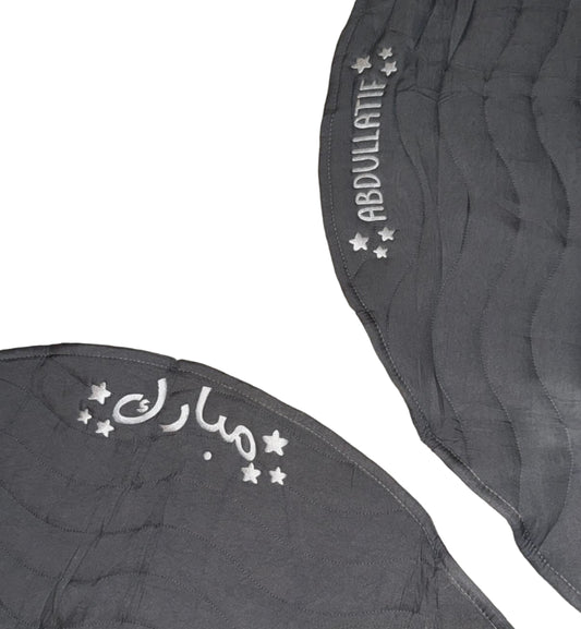🌙 Premium Quilted Cotton Baby Play Mat – Personalization Available (120cm)