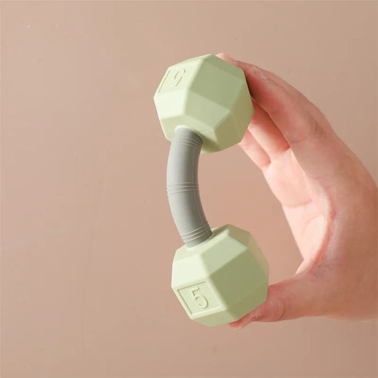 🍼 5-Piece Silicone Baby Dumbbell Teether Set – BPA-Free | Montessori-Inspired