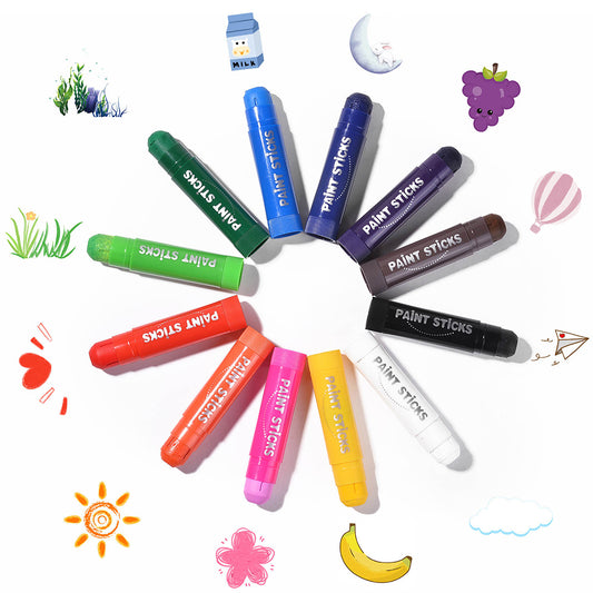 🎨 Paint Sticks – Set of 12 | Non-Toxic & Safe