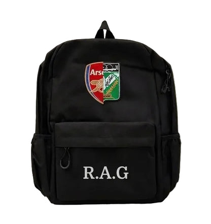 🎒 حقيبة ظهر سوداء قابلة للتخصيص - سمها ما شئت، ونحن نطرزها!