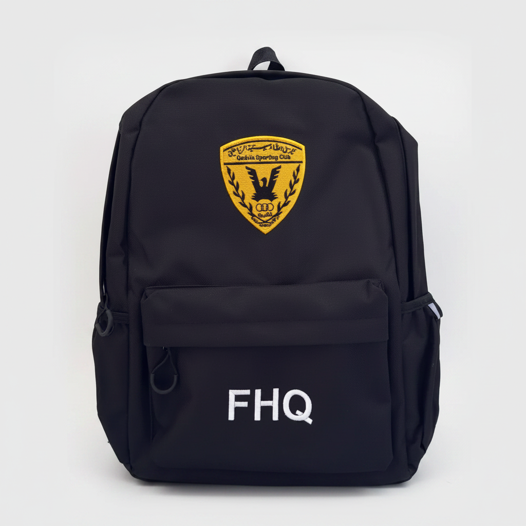 🎒 حقيبة ظهر سوداء قابلة للتخصيص - سمها ما شئت، ونحن نطرزها!