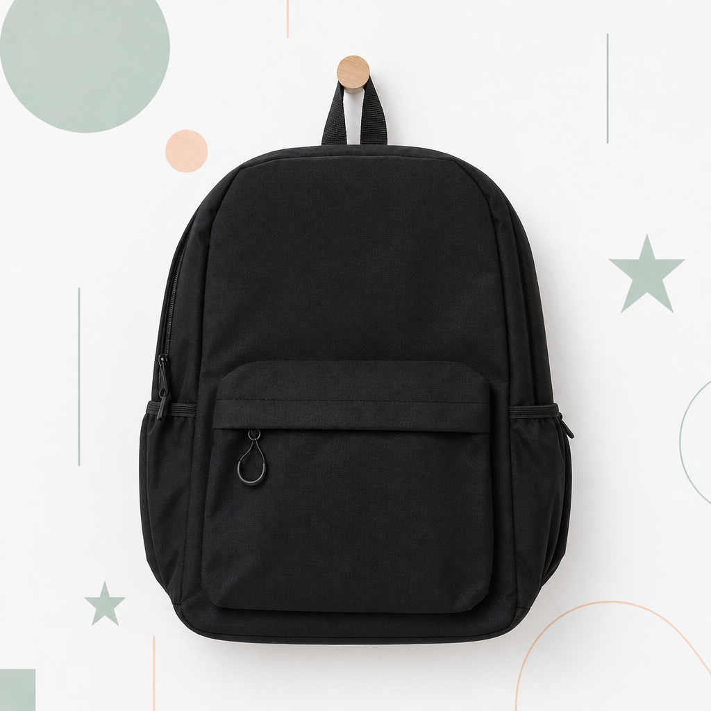 🎒 حقيبة ظهر سوداء قابلة للتخصيص - سمها ما شئت، ونحن نطرزها!