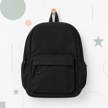 🎒 حقيبة ظهر سوداء قابلة للتخصيص - سمها ما شئت، ونحن نطرزها!