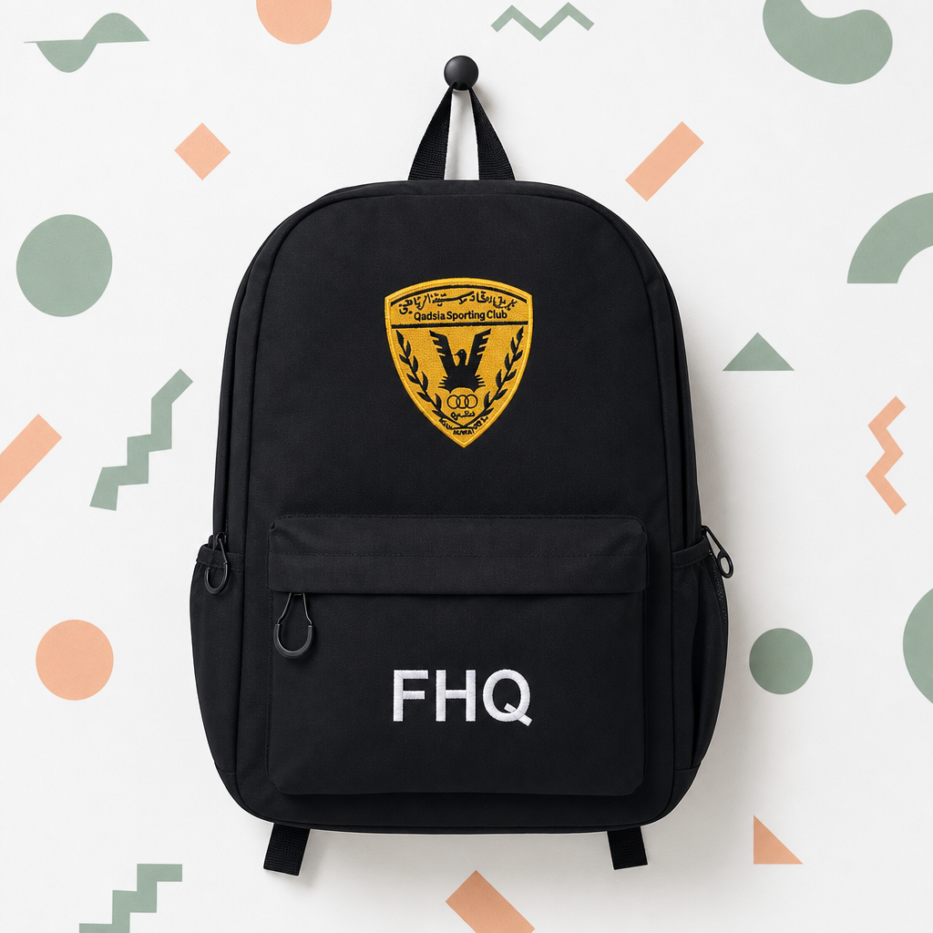 🎒 حقيبة ظهر سوداء قابلة للتخصيص - سمها ما شئت، ونحن نطرزها!