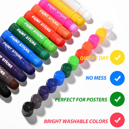 🎨 Paint Sticks – Set of 12 | Non-Toxic & Safe