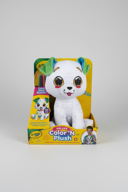 Crayola Deluxe Color ’N Plush – Reusable DIY Coloring Plush Toy + 4 Washable Markers