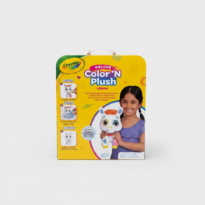 Crayola Deluxe Color ’N Plush – Reusable DIY Coloring Plush Toy + 4 Washable Markers