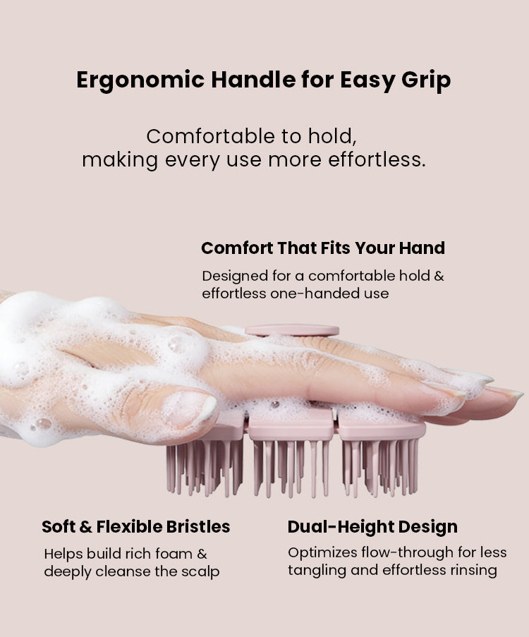 Triple-Fold TPEE Elastic Shampoo Brush