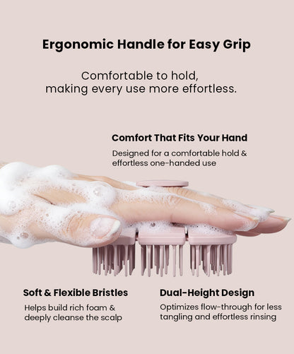 Triple-Fold TPEE Elastic Shampoo Brush