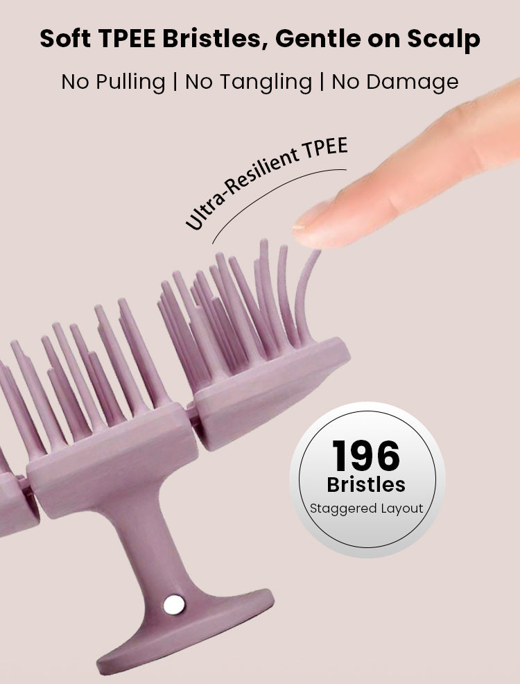 Triple-Fold TPEE Elastic Shampoo Brush