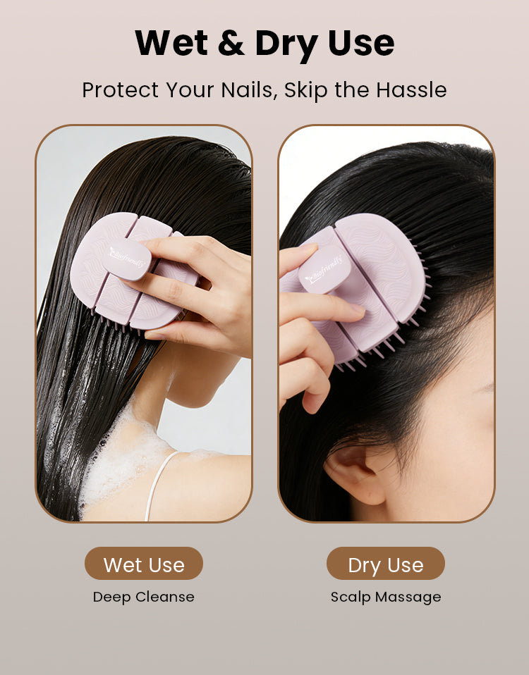 Triple-Fold TPEE Elastic Shampoo Brush