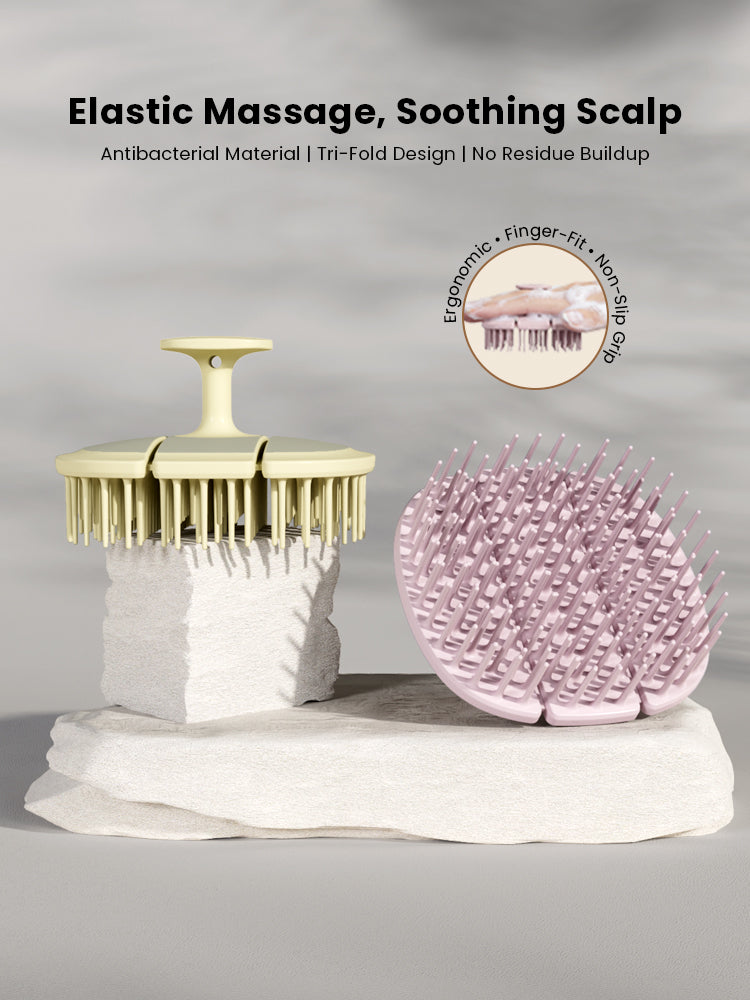Triple-Fold TPEE Elastic Shampoo Brush