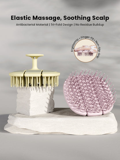 Triple-Fold TPEE Elastic Shampoo Brush